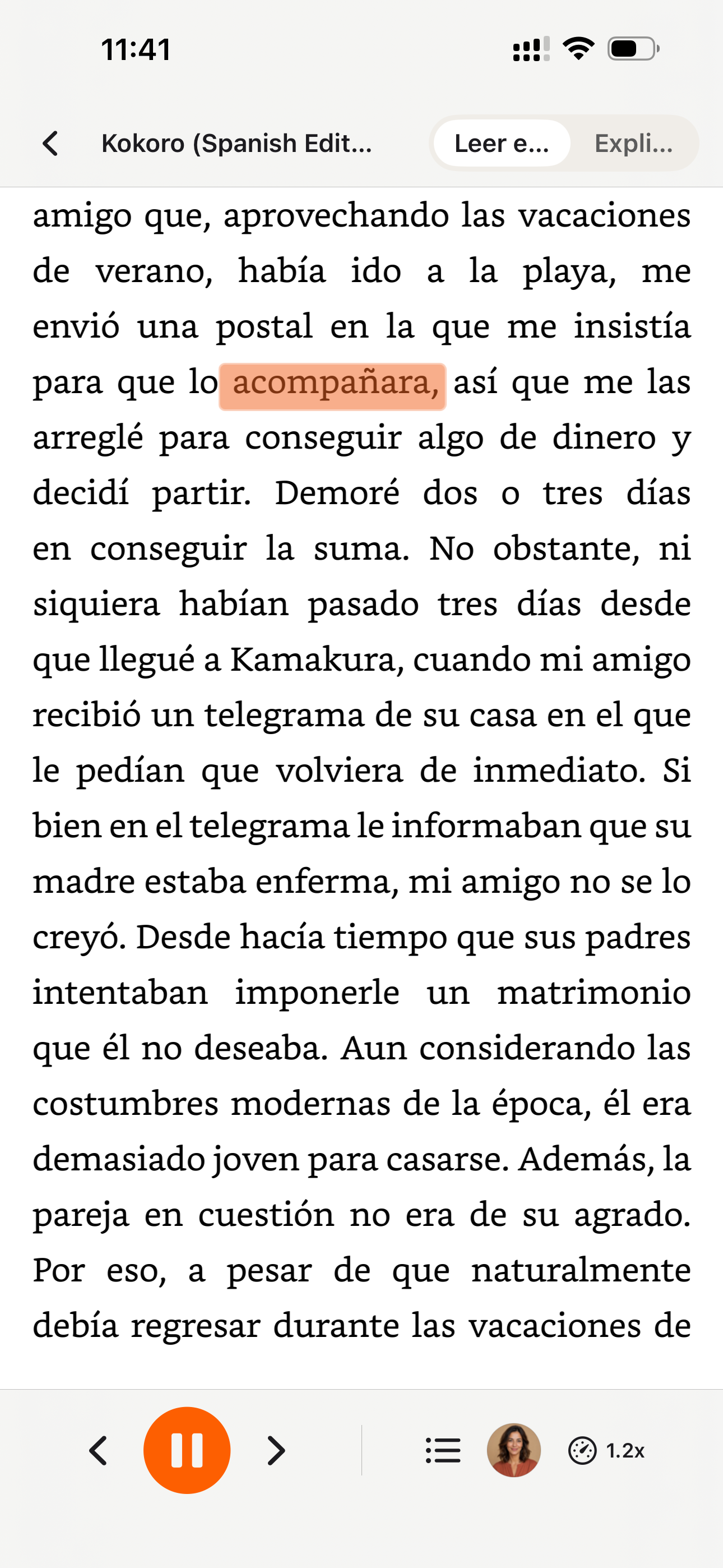 Lectura en voz alta de CastReader con resaltado sincronizado